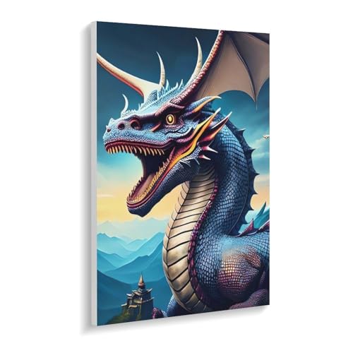Peinture numérique dragon rugissant pour activité créative salon - 3