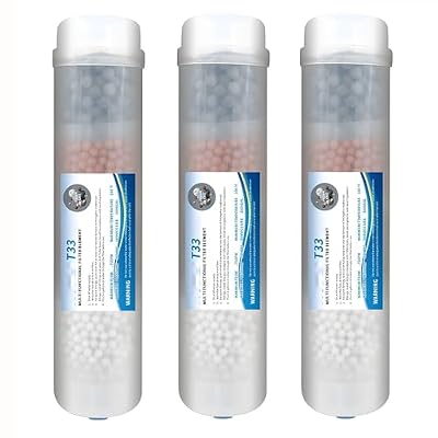 3pcs 10-inch Universal in-line Water Replacement Filter, PH and Re-Mineralize, Post Filter, for Under-Sink or Reverse Osmosis System