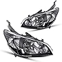 Torchbeam Headlight Assembly from Compatible with 2004 2005 Civic Black Housing Clear Lens Driver and Passenger Side