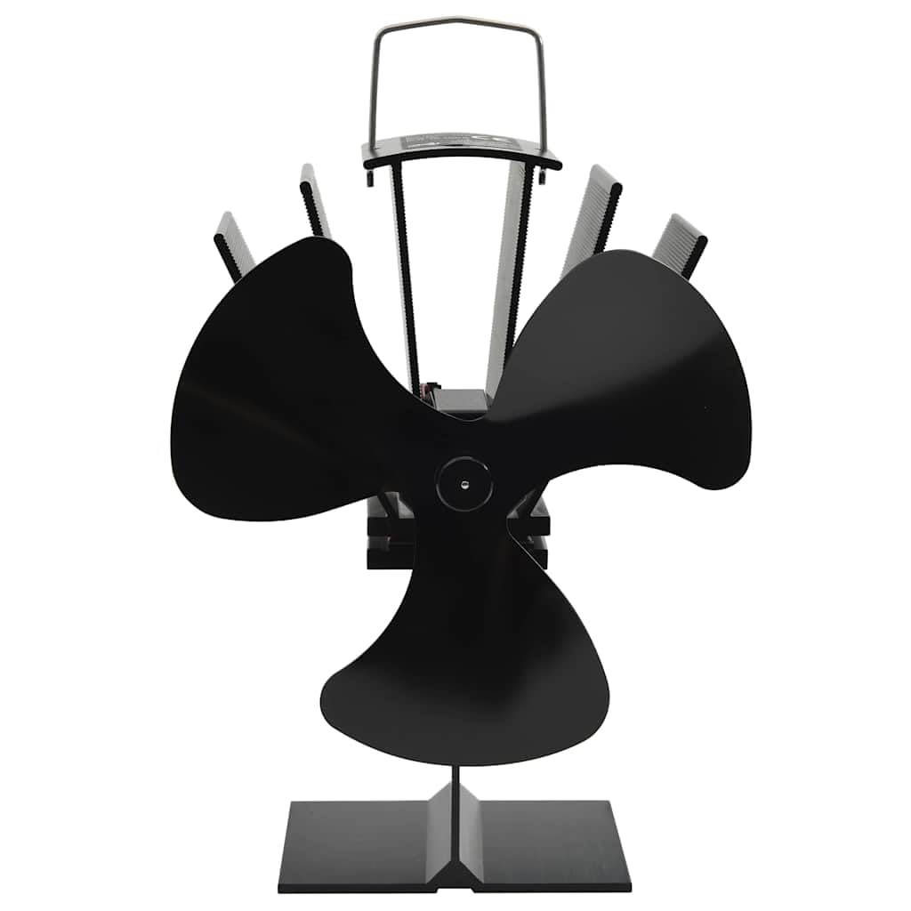 Ofenventilator Kaminventilator wärmebetrieben 3 Flügel für Holzofen Kamin Schwarz leiser Betrieb ohne Strom