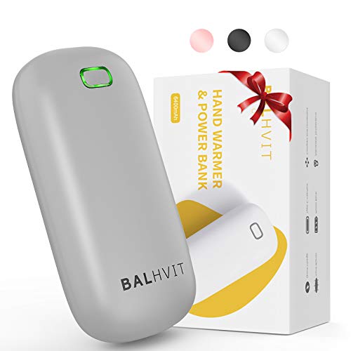 Balhvit 2s Instant Heating Rechargeable Hand Warmer, 6400mAh 5-10H Electric Hand Warmer Heater, Portable Pocket USB Battery Power Bank Reusable Hand Warmer for Outdoor Sports Warm Gifts for Women Men