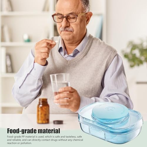 Esncddym Dagelijkse pil-organizer, pilhouder,Doorzichtig draagbaar pillendoosje met 3 compartimenten - Reispillencontainer voor opslag van visolie, supplementen, medicijnen, zakapotheek voor - Afbeelding 4