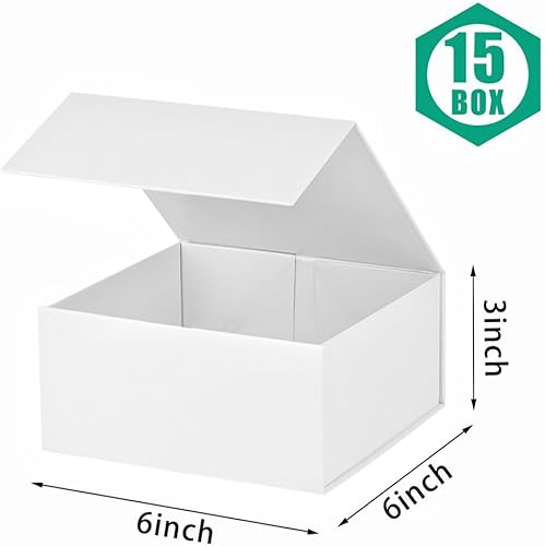 Miniatura 4 de PLINJOY Paquete de 15 cajas de regalo magnéticas pequeñas blancas con cierre de tapas a granel, cajas de regalo de cartón de lujo para regalos,
