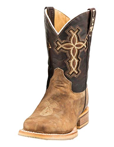 BIG BOYS I BELIEVE LEATHER OILY BROWN VAMP WITH EMBROIDERED INLAY UPPER