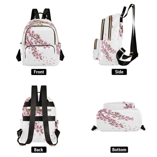 Sac à dos voyage femme ergonomique fleurs de cerisier pour voyager sans douleur
