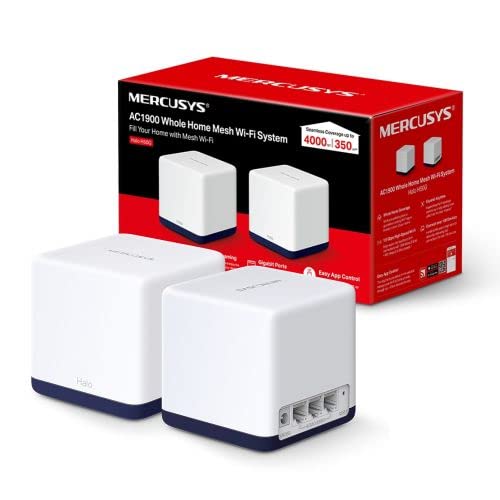 WiFi Mesh Dual Band AC1900, 3 Porte Ethernet Gigabit, Modalità Router e Access Point, 2 Pezzi con Copertura fino a 350?, Mercusys Halo H50G(2-pack) - Powerline - Immagine 3