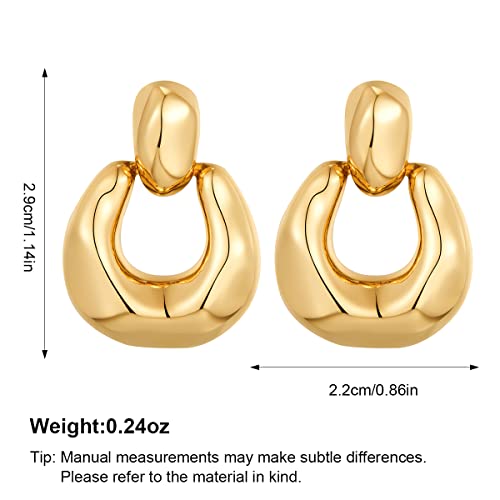 Hessawell Gold Dangle Earrings For Women Statement Chunky Small Cut Design Gold Drop Earrings Door Knock Shape Dangling Earrings For Girls #TOP3