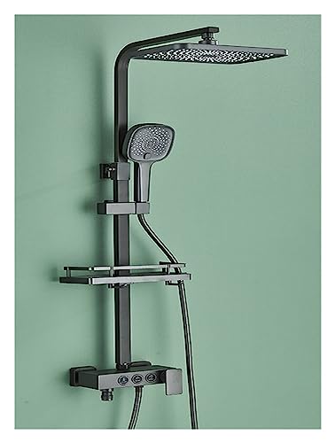 Mitigeur de douche thermostatique gris noir avec affichage LCD