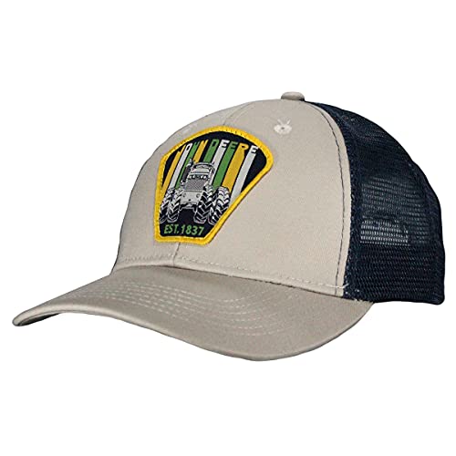 Casquette de camionneur John Deere bicolore en maille respirante