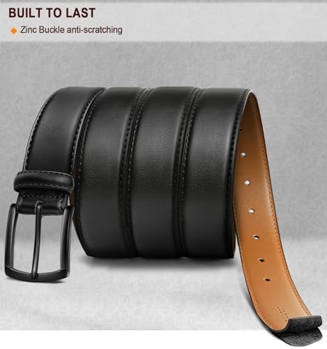 Men Belt-Genuine Belt for Men Dress Casual Golf Jeans 1 3/8"3