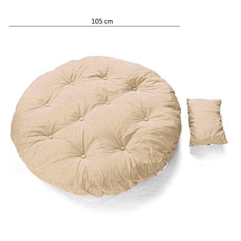 Image of KYNE Microfibre Cushion for Hanging Basket Round Shape Swing Chair Cushions for Outdoor Egg Swing Chair Garden Swing, Seat Padded Pillow Cushion (Beige)
