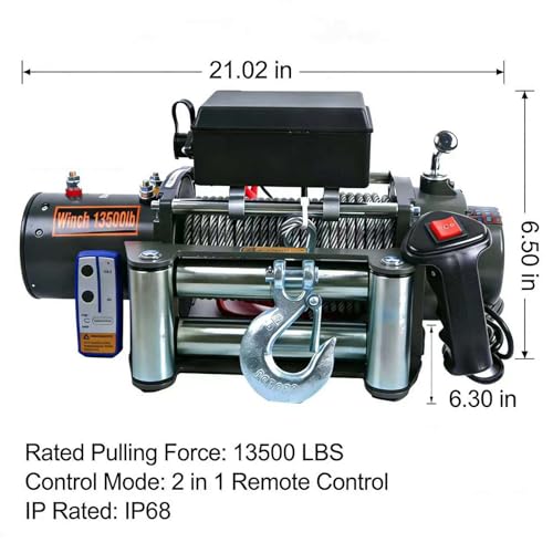 Aetherion winch eléctrico 13500 lbs 12V con cable acero 80ft miniatura 2