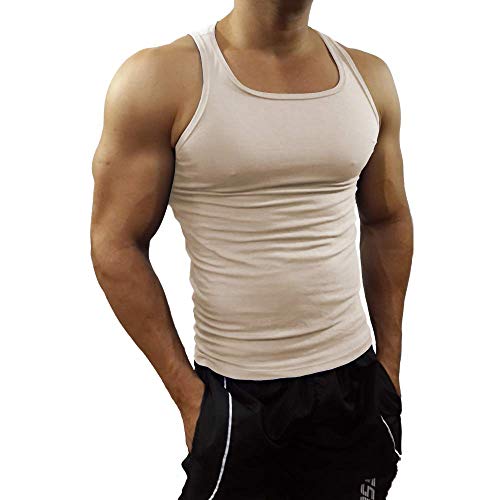 Regata Masculina Academia Tank01 Sjons tamanho:m;cor:bege