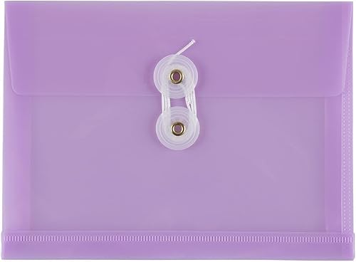 Vista 292 de Sobres de plástico con botón y cuerda, Variados Paquete de 6 colores surtidos