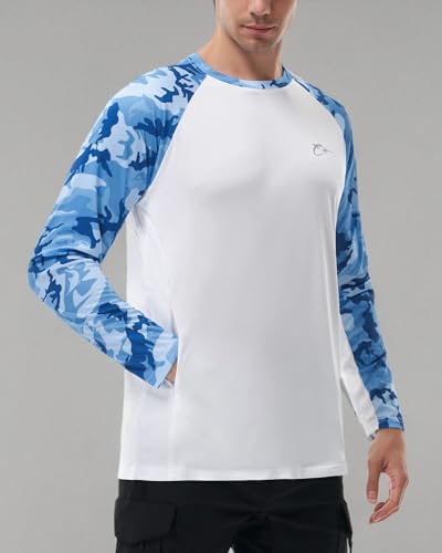 Image of FISHEAL UPF 50+ UV Sun Protection with Zip Pocket - Fishing Shirts for Men Long Sleeve Mesh Sides Performance Shirt