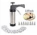 Cookie Press, 13 Cookies press mold, baking kit cookie gun, cookie dough press for baking Home DIY,Biscuit Maker, chef cookie press (Silver Black)