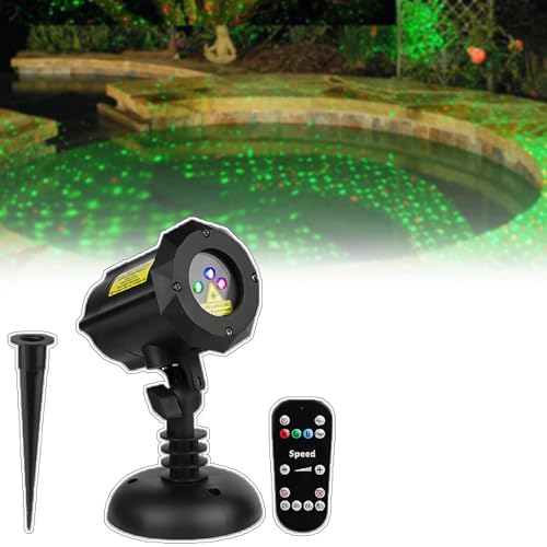 PxkVrin Faro Proiettore di Luci Laser da Esterno, Proiettore Natalizio Stella, Luce Impermeabile, per Feste in Giardino All'Aperto.