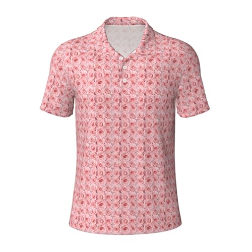 Polo haut de gamme homme imprimé roses fraîches élégant