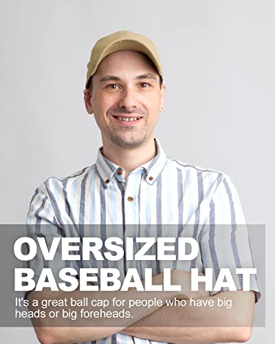 Image of Zylioo Oversize Baseball Cap XXL Big Head Hats for Men Large Dad Hats High Crown Structured Cap Adjustable 22 inch-25.5 inch