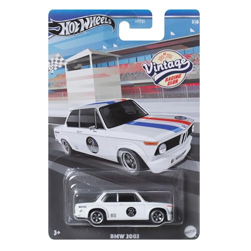 Hot Wheels BMW 2002 Blanco Vintage Racing Club miniatura 1