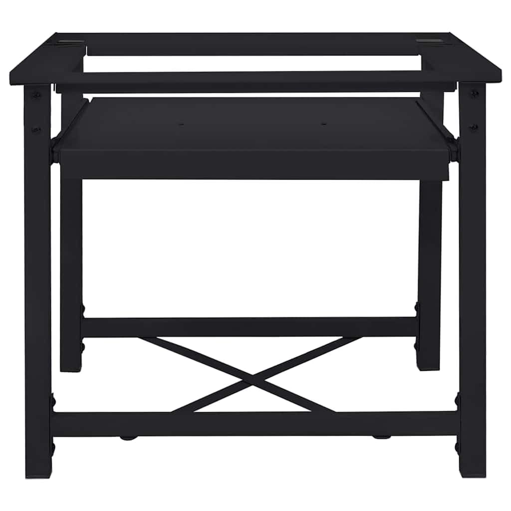 Pedestal de lavadora de acero negro 60 x 56 x 52 cm con patas ajustables, base y base para lavandería, accesorios de secador, alfombrilla antivibración, protección contra ruido, apilamiento