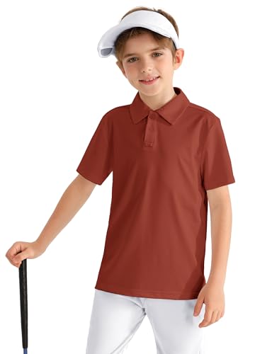 Image of MIVEI Kids' Performance School Uniform Polo Shirt Breathable UPF50+ | Youth Boys Girls Short Sleeve Golf Collared Shirts Grid Dry Fit Wrinkle Free Stretch Lightweight Cool Athletic Button Dress