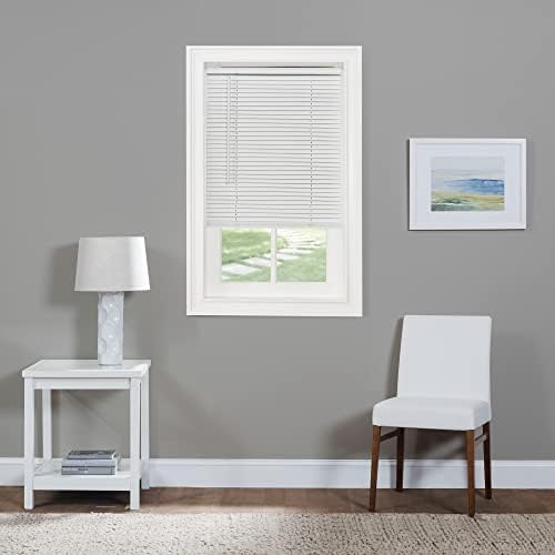 Cordless Light Filtering Mini Blind, 36 x 72 in, Pearl White