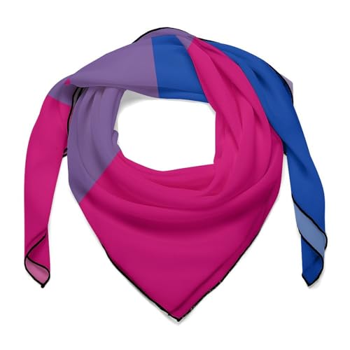 LGBTQ Bisexual Pride Scarf For Women Silk Head Scarf Square Hair Scarves Shawls Hair Wraps Bandana Neckerchief Decor for Adult 27 * 27 Inches