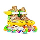 【8 ruote si accendono】: acquisire fiducia nel nostro elegante design della luce al neon. Con luci Quando il rollerblading, le ruote sono progettate come sistema di alimentazione autogenerato, nessuna batteria necessaria. I tuoi bambini adoreranno il design illuminante accattivante delle ruote. Immagina quanto sia bello flash come luminoso come un bullone di illuminazione al buio!