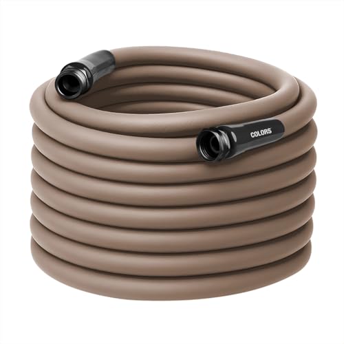 Flexzilla Colors Garden Hose 5/8 in. x 100 ft., Lightweight All-Weather Water Hose, Durable and Flexible, Leak-Free Connections, Brown Mulch