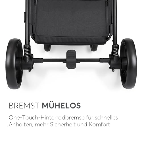 KikkaBoo Reisebuggy Kinderwagen URBAN, Buggy mit Liegefunktion ab Geburt bis 22 kg, Klein Zusammenklappbar, Leicht, EVA Räder mit Federung, Höhenverstellbarer Griff, Schwarz