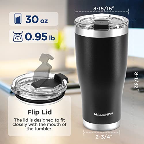 Haushof 30 Oz Tumbler, Stainless Steel Vacuum Insulated Coffee Tumbler Water Cup, Double Wall Travel Mug With Lid, Perfect For Hot And Cold Drinks #TOP2