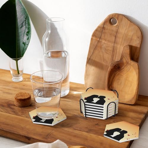 Dessous de verre céramique absorbants antidérapants table basse salon - 8