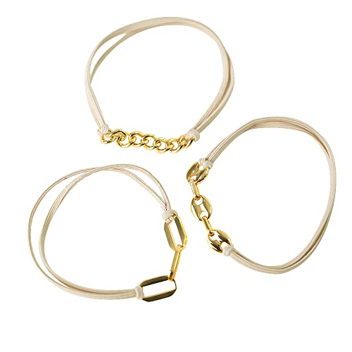 Aneimiah Bracelet Hair Ties For Women, Ponytail Holders For Thick Hair Elastic Scrunchies Rope Accessories Gold #TOP1