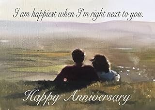James Coates Husband or Wife Couple on Hillside Anniversary Card with Lovely Words, A5 Size