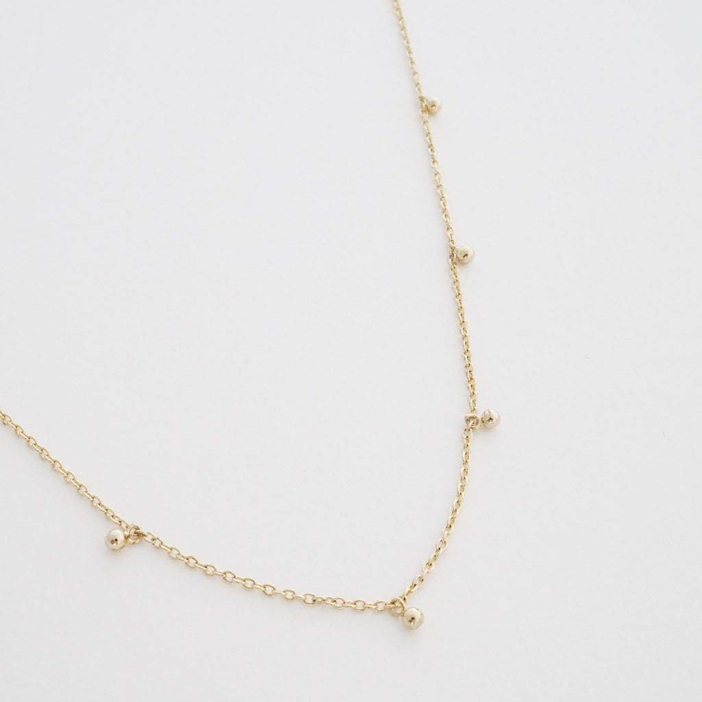 Honeycat Tiny Charms Droplet Necklace in Gold, Rose Gold, or Silver | Minimalist, Delicate Jewelry