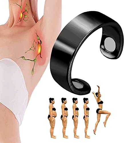 Lymphatic Drainage Ring Therapeutic Magnetic Ring For Men And Women, Magnetic Ring For Lymphatic Drainage Arthritis Stress Relief, Adjustable Magnetic Lymph Detox Ring Gift For Family(Black) #TOP4