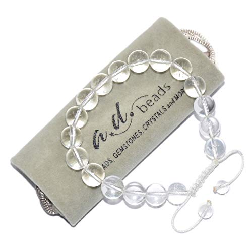 Image of AD Beads Natural 10mm Gemstone Bracelets Healing Power Crystal Macrame Adjustable 7-9 Inch