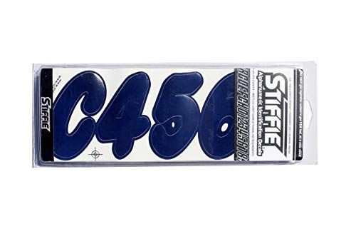 Stiffie Whip-One Navy 3" Alpha-Numeric Registration Identification Numbers Stickers Decals For Boats & Personal Watercraft #TOP2
