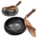 Occzin Padella in ferro forgiata non rivestita,Pentola in ferro forgiato tradizionale,Pentola forgiata a mano Big Belly Pot Pentola per zuppa,Padella Big Belly non rivestita per friggere e saltare