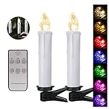 Set mit 20 LED Christbaumkerzen kabellos,20 Clip mit Kerzenhalterung,1 Infrarot-Ferbedienung Inkl. Batterie