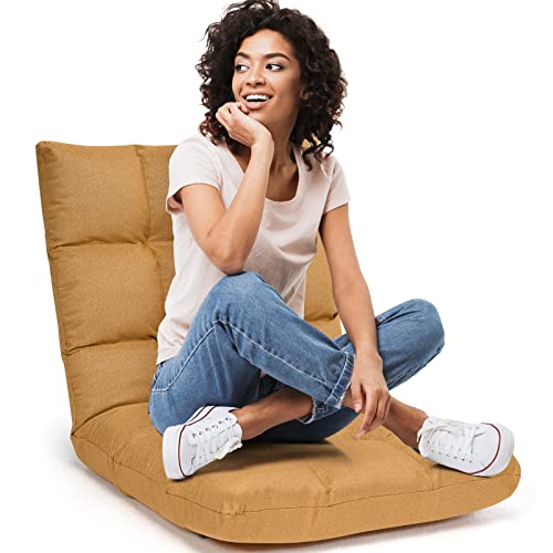 COSTWAY Bodenstuhl verstellbar, Bodensessel gepolstert, Bodenkissen mit...