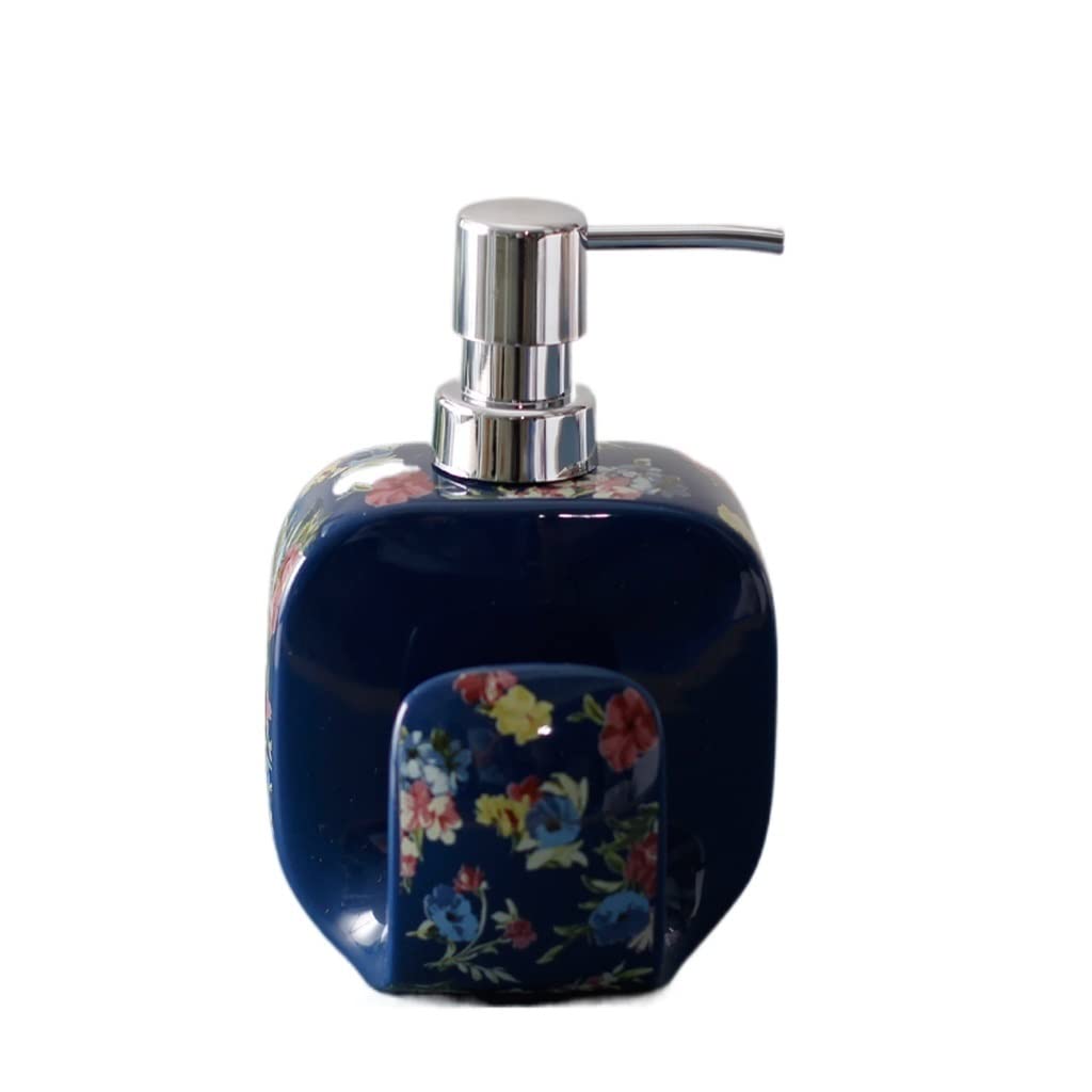 Kitchen Soap Dispenser Ceramic Soap Dispenser Bathroom Kitchen Dispenser Household Soap Dispenser Lotion Dispenser Square 400ml Reusable Handsoaps Dispenser(B)
