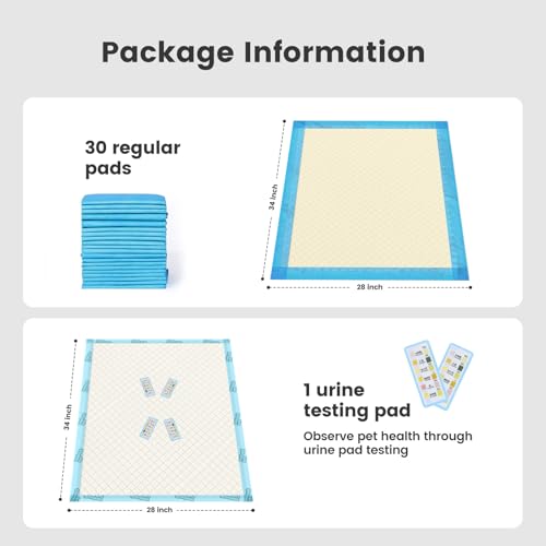 Image of Gardner Pet Ultra Absorbent Thicker Dog Pee Pads Extra Large XL 28 inchx34 inch Leak-Proof Odor-Control Blue Puppy Training Pads Full Edge-Wrapping Pad for Dogs Dogs, Puppies, Doggie, Cats, Rabbits (30&1)