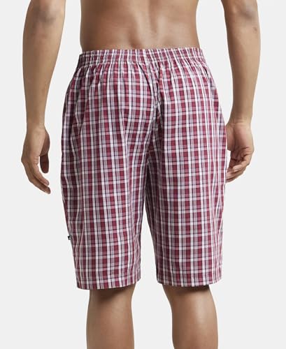 Image of Jockey 9005 Men's Super Combed Mercerized Cotton Woven Fabric Regular Fit Printed Bermuda with Side Pockets