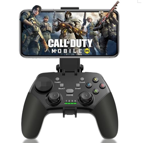 Koiiko Wireless Game Controller für iPhone, Android, PC, Bluetooth Mobile Gaming Controller für iPhone 15, iPhone 16, Samsung Galaxy S25, Huawei, Motorola, OnePlus, Google-Call of Duty (Schwarz)