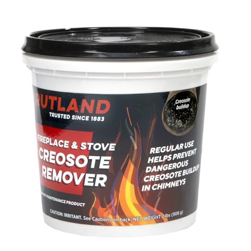 Rutland Creosote Remover, Fireplace, Wood Stove & Chimney Cleaner, 2 lb Tub