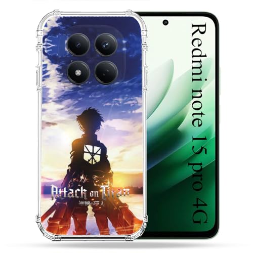 Coque Redmi Note 15 Pro 4G Attaque des Titans antichoc motif Soleil