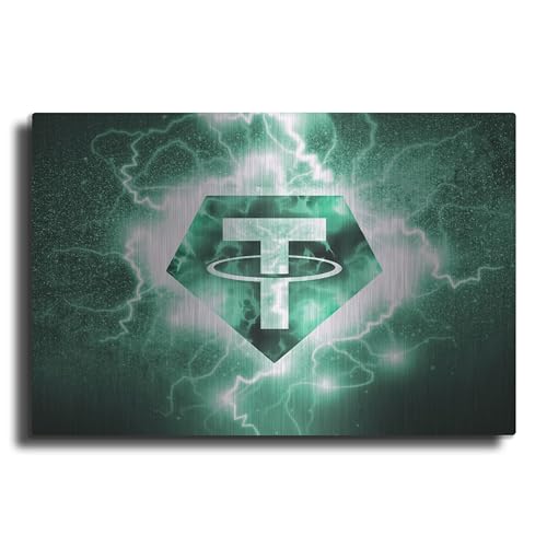 Luxe Metal Art 'Crypto Eclipse Tether Usdt' by Luxe Portfolio, Metal Wall Art, 36"x24"