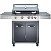 Gas 4B Outdoor BBQ Grill, Stainless Steel, Gray, 5 Burner Controls, Rolling Cart Design, 55.35x23.43x46.06 Inches